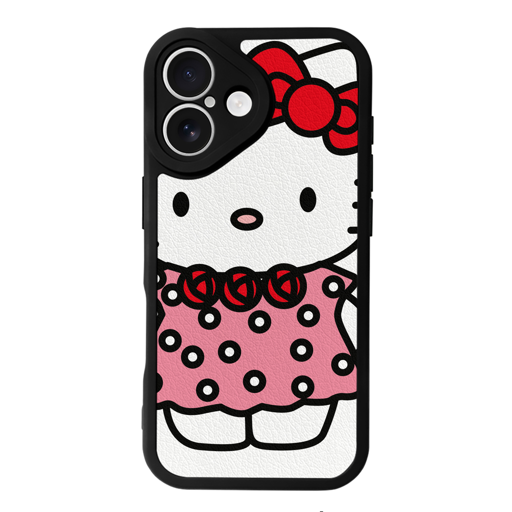 （画像用） Hello Kitty ハローキティ 【iPhone 16シリーズ対応】シリコンスマホケース（レザー調） 材質：シリコン